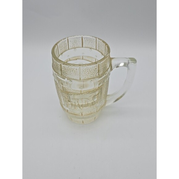 Vintage DAD'S ROOT BEER Amber & Clear Barrel Shaped Heavy Glass Mug 5.25" Tall - Picture 10 of 10